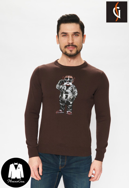 Джемпер коричневый с барбосом