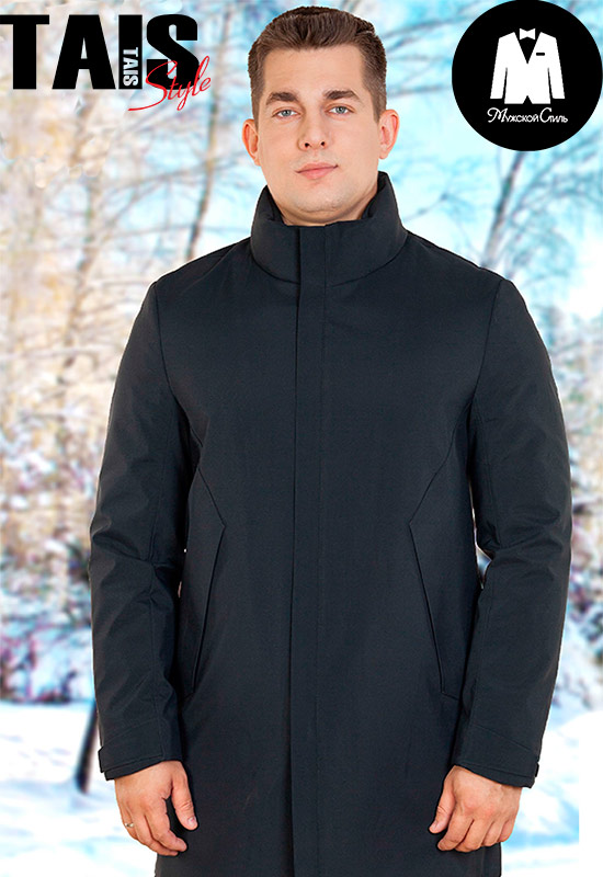 ПЛАЩ ЧЕРНЫЙ НА ПУХОВОЙ ПОДКЛАДКЕ  TAIS