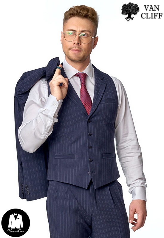 Жилетная пара - жилет и брюки Стокс блю