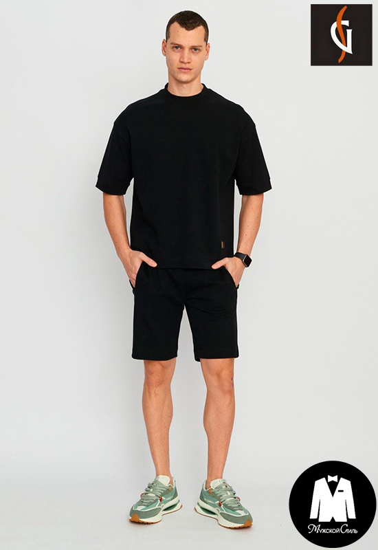 Комплект джемпер+шорты  черный