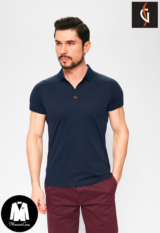 Джемпер-поло темно-синий